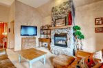 Decor will vary, but each unit features a warm fireplace and inviting living room